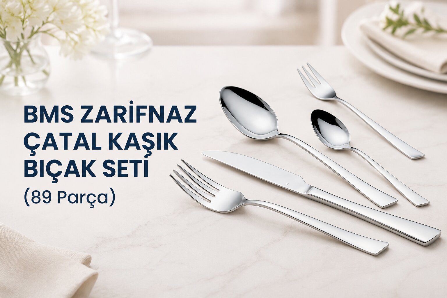 BMS ZARİFNAZ ÇATAL KAŞIK BIÇAK SETİ (89 Parça)